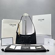 Celine Shouder Bag Cuir Triomphe In Smooth Calfskin Black Size 24cm - 1
