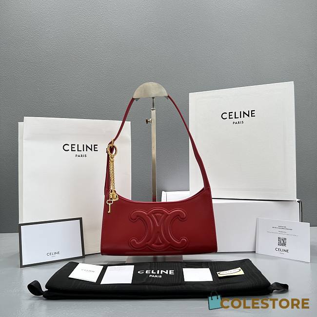 Celine Triomphe In Smooth Calfskin Red 24cm - 1