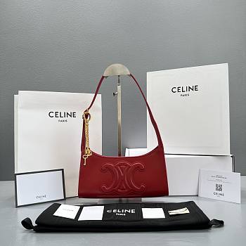 Celine Triomphe In Smooth Calfskin Red 24cm