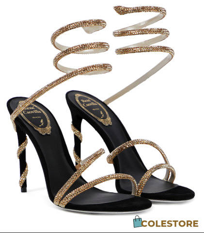 Rene Caovilla Margot Embellished Suede Sandals - 1
