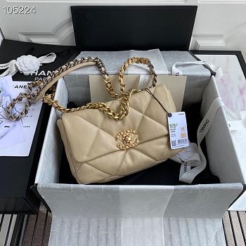Chanel Flap Bag Quilted Lambskin Beige 26cm