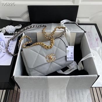 Chanel Flap Bag Quilted Lambskin Grey 26cm