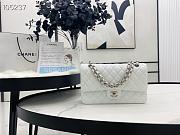 Chanel Classic Flap Bag Caviar White Silver Chain 25cm - 1