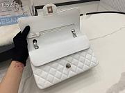 Chanel Classic Flap Bag Caviar White Silver Chain 25cm - 4