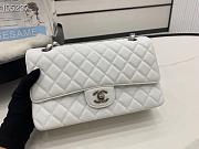 Chanel Classic Flap Bag Caviar White Silver Chain 25cm - 5