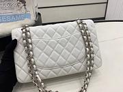 Chanel Classic Flap Bag Caviar White Silver Chain 25cm - 3