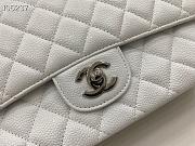 Chanel Classic Flap Bag Caviar White Silver Chain 25cm - 2