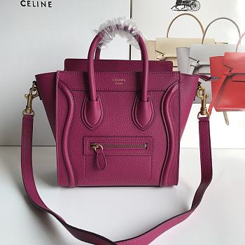 Celine Micro Luggage Handbag In Smooth Calfskin Purple 26cm