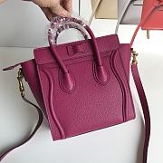 Celine Micro Luggage Handbag In Smooth Calfskin Purple 26cm - 3