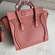 Celine Micro Luggage Handbag In Smooth Calfskin Pink 20cm - 4