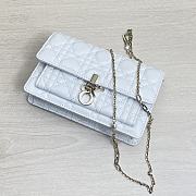 Lady Dior Clutch With Chain White 20cm - 2