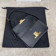 Celine Triomphe Shoulder Bag In Shiny Calfskin Black 20cm - 2