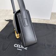 Celine Triomphe Shoulder Bag In Shiny Calfskin Black 20cm - 3