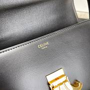 Celine Triomphe Shoulder Bag In Shiny Calfskin Black 20cm - 5