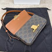 Celine Triomphe Shoulder Bag Canvas And Calfskin Tan 20cm - 2