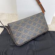 Celine Triomphe Shoulder Bag Canvas And Calfskin Tan 20cm - 3