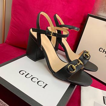 Gucci Black Heels Sandal With Horsebit