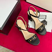 Gucci Black Heels Sandal With Horsebit - 3