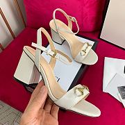 Gucci White Heels Sandal With Horsebit - 2
