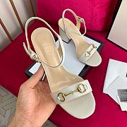 Gucci White Heels Sandal With Horsebit - 3