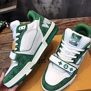 LV Trainer Sneaker Green Calf Leather  - 4