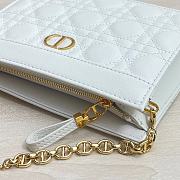 Dior Caro Zipped Pouch With Chain White 19cm - 6