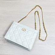 Dior Caro Zipped Pouch With Chain White 19cm - 4