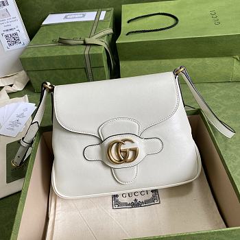 Gucci White Double G Messenger Shoulder Bag 