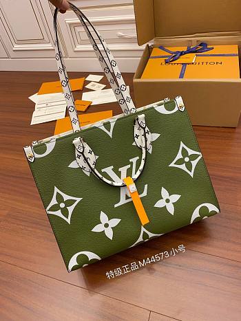 LV Onthego Monogram Green White Canvas Shoulder Bag 34cm