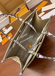 LV Onthego Monogram Green White Canvas Shoulder Bag 34cm - 3