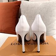 LV White Leather Heels - 2