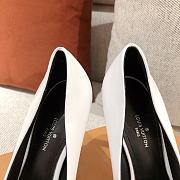 LV White Leather Heels - 3