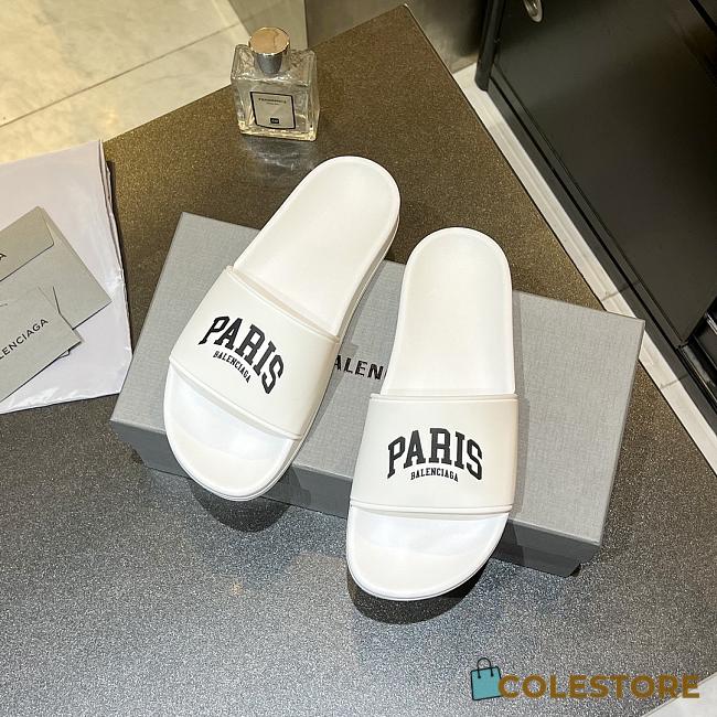 Balenciaga White Slippers - 1