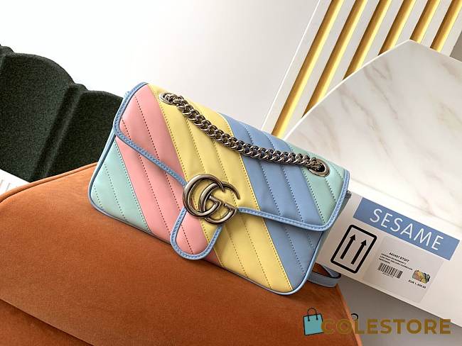 GG Caflskin Matelasse Diagonal Marmont Bag 26cm - 1