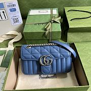 GG Marmont Shoulder Bag Blue 23cm - 1