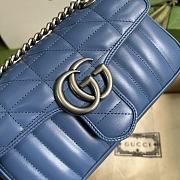 GG Marmont Shoulder Bag Blue 23cm - 4