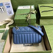 GG Marmont Shoulder Bag Blue 23cm - 3