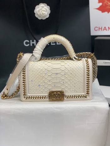 Chanel Python Skin White 25cm