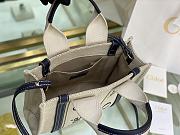 Chloe Large Woody tote bag in cotton canvas Blue 26.5cm - 4