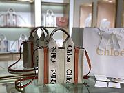 Chloe Large Woody tote bag in cotton canvas Orange 26.5cm - 1