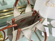 Chloe Large Woody tote bag in cotton canvas Orange 26.5cm - 6