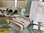 Chloe Large Woody tote bag in cotton canvas Orange 26.5cm - 4