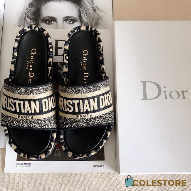 Christian Dior Black Light Brown Slippers - 1