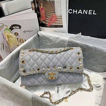 Chanel Flap Bag 2.55 Leather Gray 25.5cm