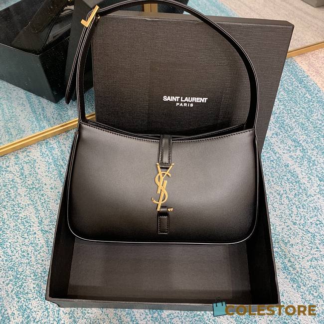 YSL Black Smooth Leather Shoulder Bag 23cm - 1