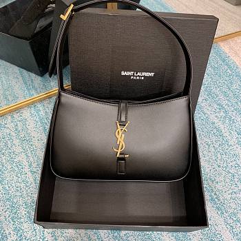 YSL Black Smooth Leather Shoulder Bag 23cm