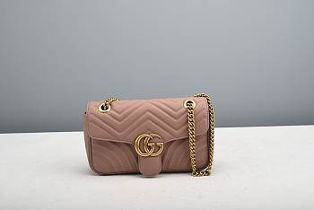 Gucci GG Marmont Matelassé Shoulder Bag Pink 26cm