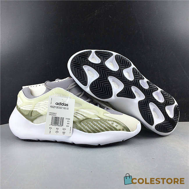 Adidas Yeezy Boost White Grey Green  - 1