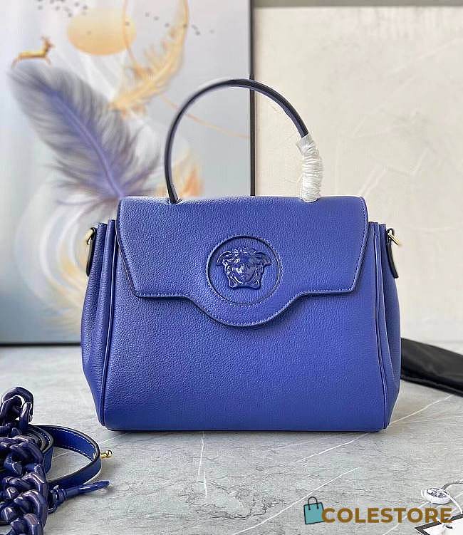 Versace La Medusa Handbag In Blue DBFI0 Size 25x15x22cm  - 1