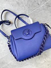 Versace La Medusa Handbag In Blue DBFI0 Size 25x15x22cm  - 4